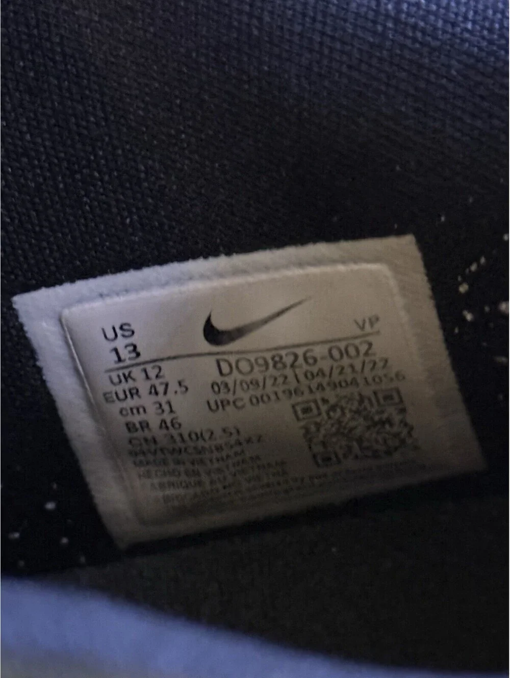 Nike KD 15 TB Black White Speckled Men’s Size 13 Basketball DO9826-002